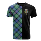 Sutherland Old Ancient Tartan T-Shirt Half of Me - Cross Style
